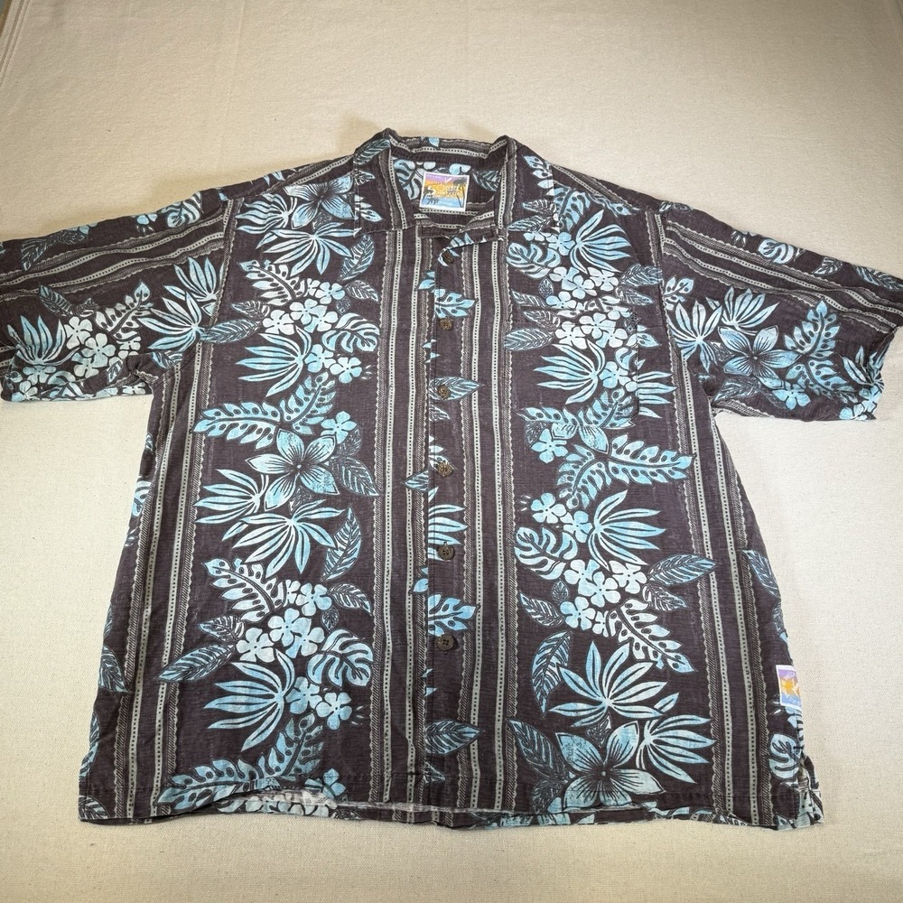 It's 5 O'Clock Somewhere ~ Margaritaville Tropical Button Silk Shirt Size XL
